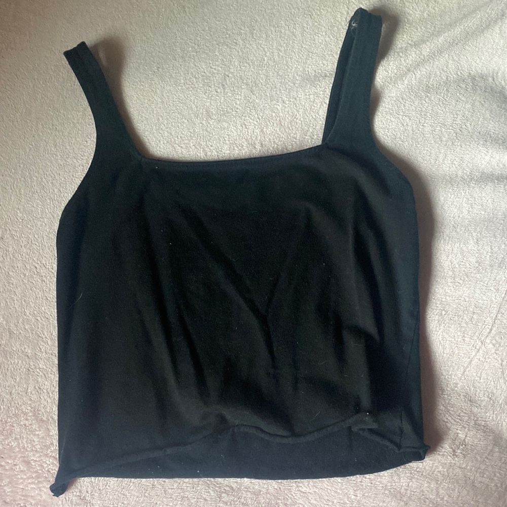 Wild fable cropped square neck black tank top